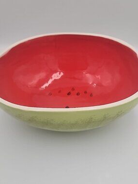 Vegetabowls Watermelon Serving Bowl Ceramic Red Green 10" 2020
